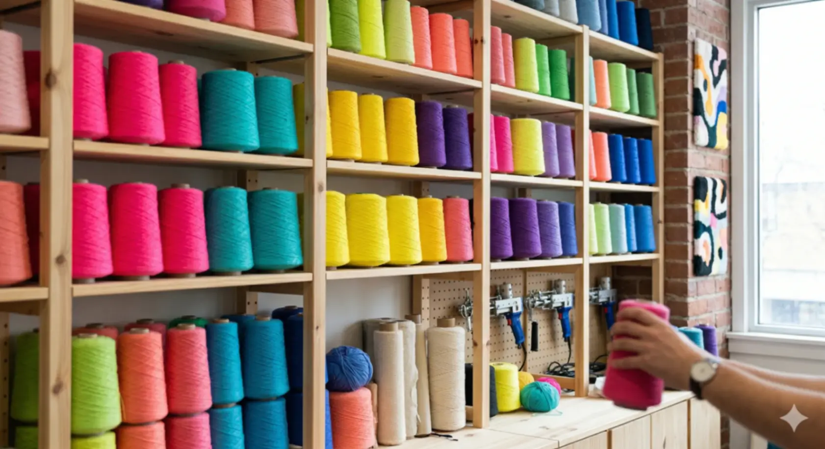 Bunte Garnrollen
